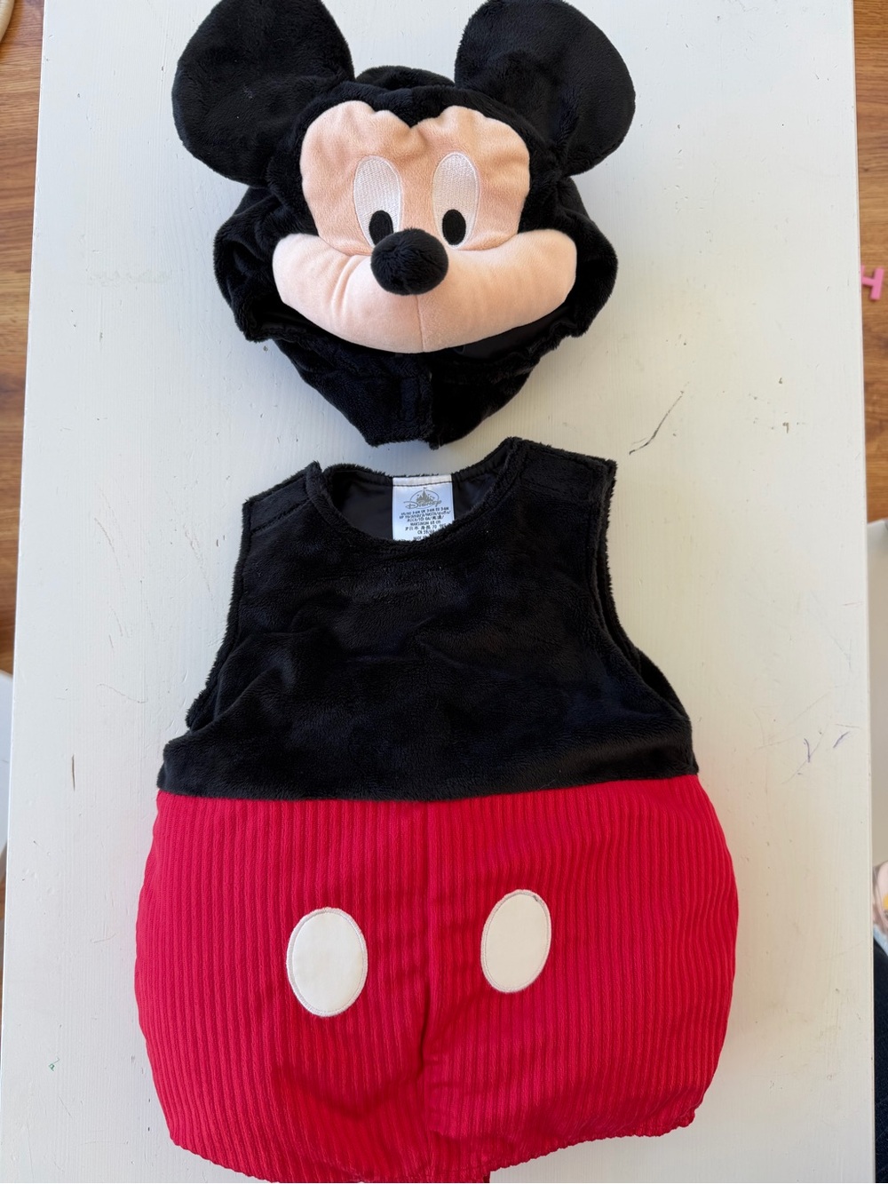 Disney Mickey Mouse Plush Costume with Hat, Gloves Infant 0-6 months